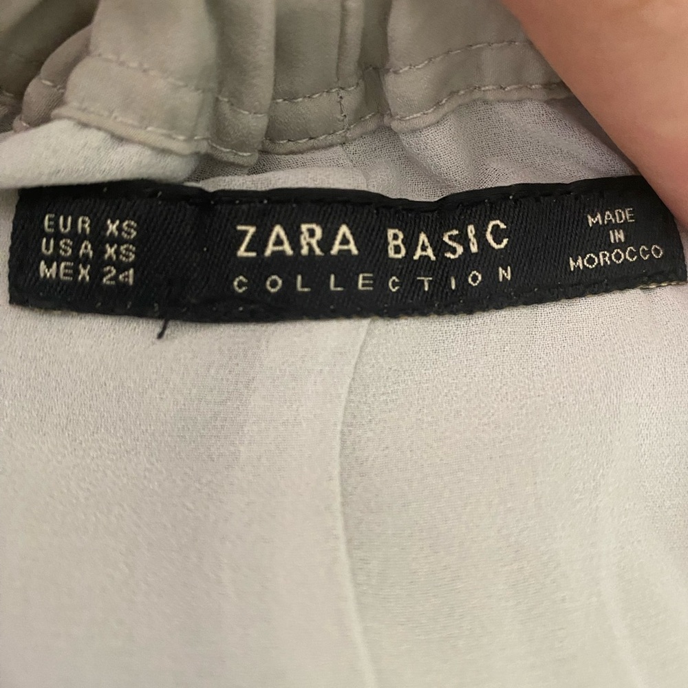 Zara Basic Collection 100% Silk Grey Jumpsuit, Xs - image 4